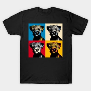 Pop Retro Border Terrier Art - Cute Puppy T-Shirt